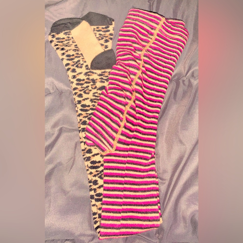 Hanna Andersson girls ribbed tights.  Size 5/6